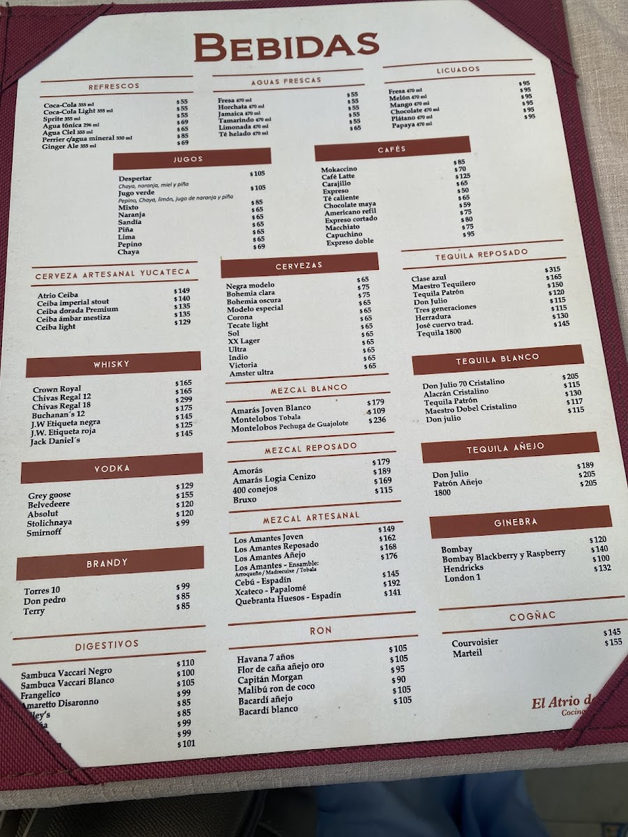 Restaurante El Atrio del Mayab Menu - Image 2